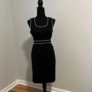 Madison Studio Black and White belted Dress